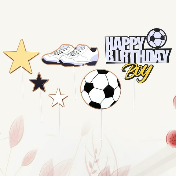 HAMPPLIES 18Pcs Sports Cake Toppers for Boys Birthday Party Cake Decoration 13x6x0.5in