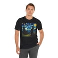 thumbnail image 3 of Unisex Van Gogh Starry Night Cat Shirt, 3 of 7