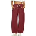 thumbnail image 2 of Fashion Casual Pants for Womens High Waist Plus Size Casual Trousers Solid Color With Pockets Long Pants Save to 65% off!, 2 of 7