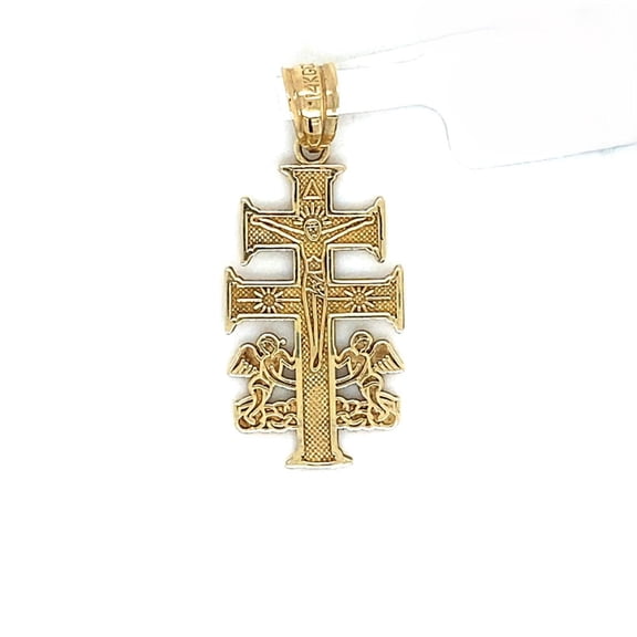 14K GOLD CARAVACA CROSS