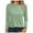 Green, variant on Womens Summer Tops Solid Color Round Neck Long Sleeve Slim Fit Casual Shirts For Women T-shirts Sportwear,Brown,M