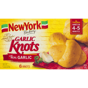 New York Bakery Hand Tied Garlic Knots with Real Garlic, 6 knots