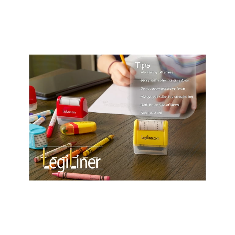  LegiLiner Self-Inking Teacher Stamp-1/2 inch Dashed  Handwriting Lines Roller Stamp : Office Products