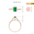 thumbnail image 4 of ANGARA Natural Emerald-Cut Emerald Halo Twisted Shank Ring in 14K Rose Gold for Women (Size-6x4mm) | May Birthstone, Birthday, Anniversary, Jewelry Gift for Women | Natural Emerald Ring, 4 of 9
