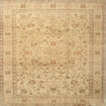 thumbnail image 1 of Ahgly Company Machine Washable Indoor Square Traditional Chrome Gold Yellow Area Rugs, 6' Square, 1 of 7