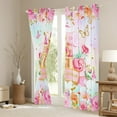 thumbnail image 3 of Homewish Dreamy Princess Castle Blackout Curtains Set of 2 (52x84 Each),Pink Flower Window Curtains,Fairy Tale Theme Curtains and Drapes For Girls Kids,Breathable Home Decor, 3 of 6