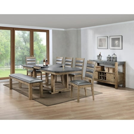 Benzara Multifunctional Wooden Dining Table In Grey And Brown