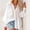 Solid White, variant on Women's Button Down Blouses Casual Lantern Sleeve Loose Fit Shirts Tops with Pockets