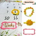 thumbnail image 5 of Kemina Blankets Baby Monthly Milestone Blanket Girl, Boy - Sunflower Milestone Blanket for Baby Girl Includes Wreath, Headband and Frame, Month Blanket Floral Nursery Decor 50x40, 5 of 7