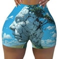 thumbnail image 2 of Cauagu Cracked Earth Head Tree for Womens Workout Impact Shorts,Booty Biker Shorts High Waisted Elastic Athletic Shorts for Yoga Gym Running Sports-Medium, 2 of 8