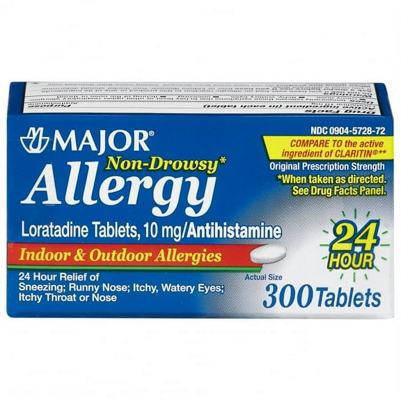 Major Allergy Loratadine 10mg, 300 Tablets 1 Count (Pack of 1)