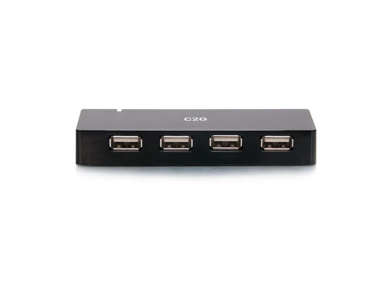 C2G 4-Port USB Hub, USB 2.0, 5 Volts and 2 Amp Power Supply