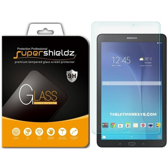 [2-Pack] Supershieldz for Samsung Galaxy Tab E 9.6" / Tab E Nook 9.6" Tempered Glass Screen Protector, Anti-Scratch, Anti-Fingerprint, Bubble Free