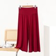 thumbnail image 2 of Capri Pajama Pants for Women Plus Size Soft Lounge Sleep Pants Elastic Waist Wide Leg Sleepwear Comfy Loose Pj Bottoms, 2 of 6