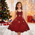thumbnail image 5 of Abcomgle Christmas dresses for Girls Size 7-8 10-12 Snowflake Print Christmas Dresses for Girls Cute Spaghetti Straps A-Line Midi Dress for Girls Holiday Sleeveless Swing Dress Clothes for Girls, 5 of 5