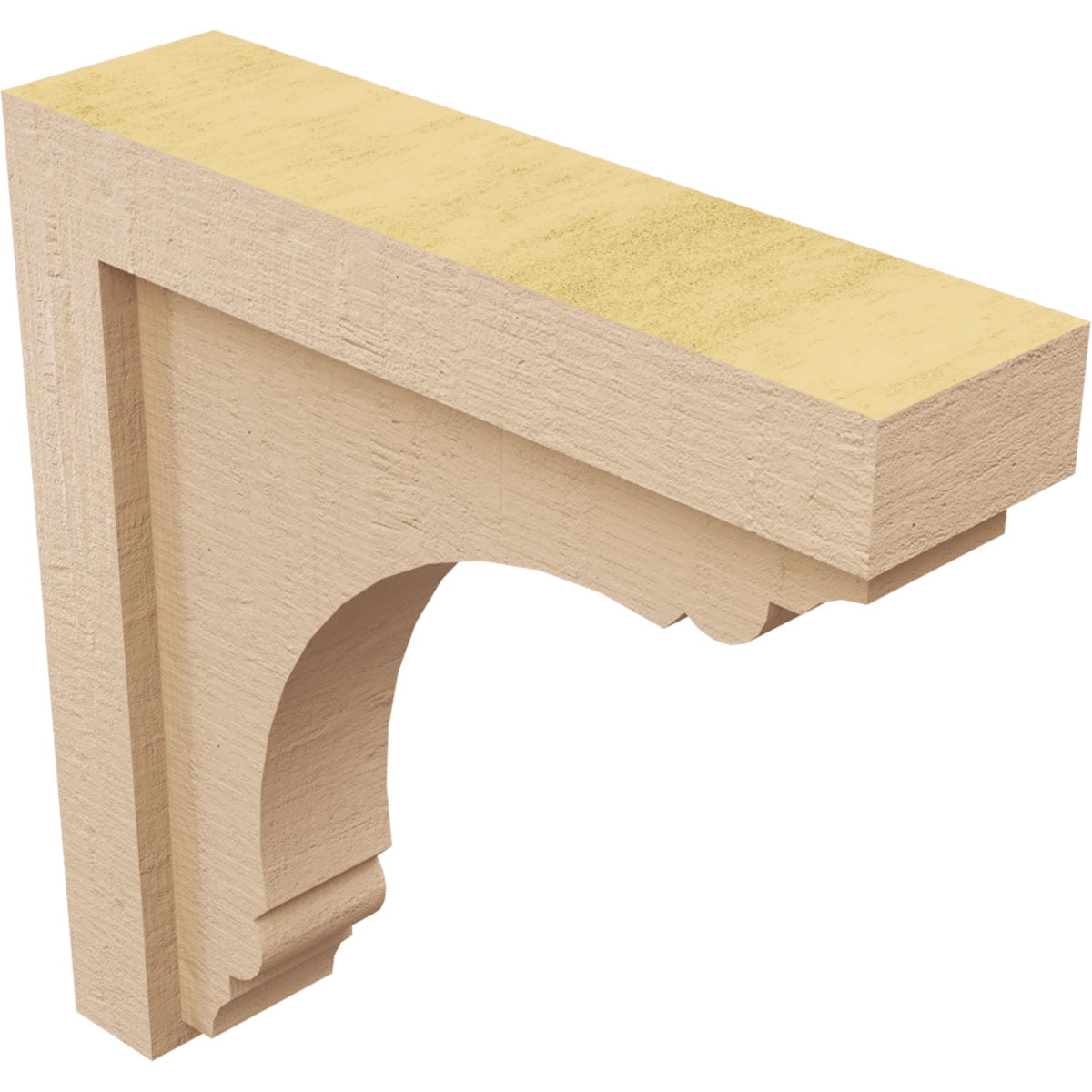 3"W x 12"D x 12"H Thin Warren Rough Cedar Woodgrain TimberThane Corbel, Primed Tan