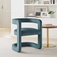 thumbnail image 2 of Winslow Barrel Performance Velvet Dining Chair in Cadet Blue, 2 of 10