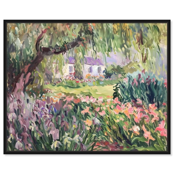 Garden Just Outside Rustic Chic Farmhouse Canvas Wall Art by Art Remedy, Black Floater Frame, 20"x16"
