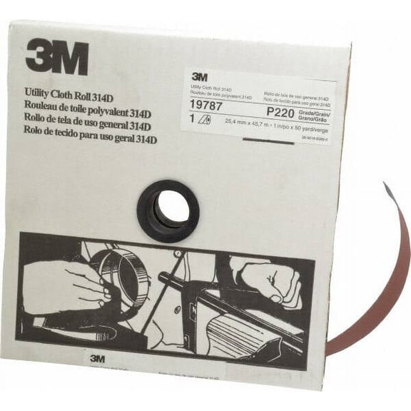 3M 1" x 50 Yd 220 Grit Aluminum Oxide Shop Roll