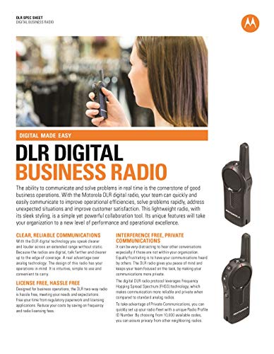 Pack of Motorola DLR1060 Walkie Talkie Radios
