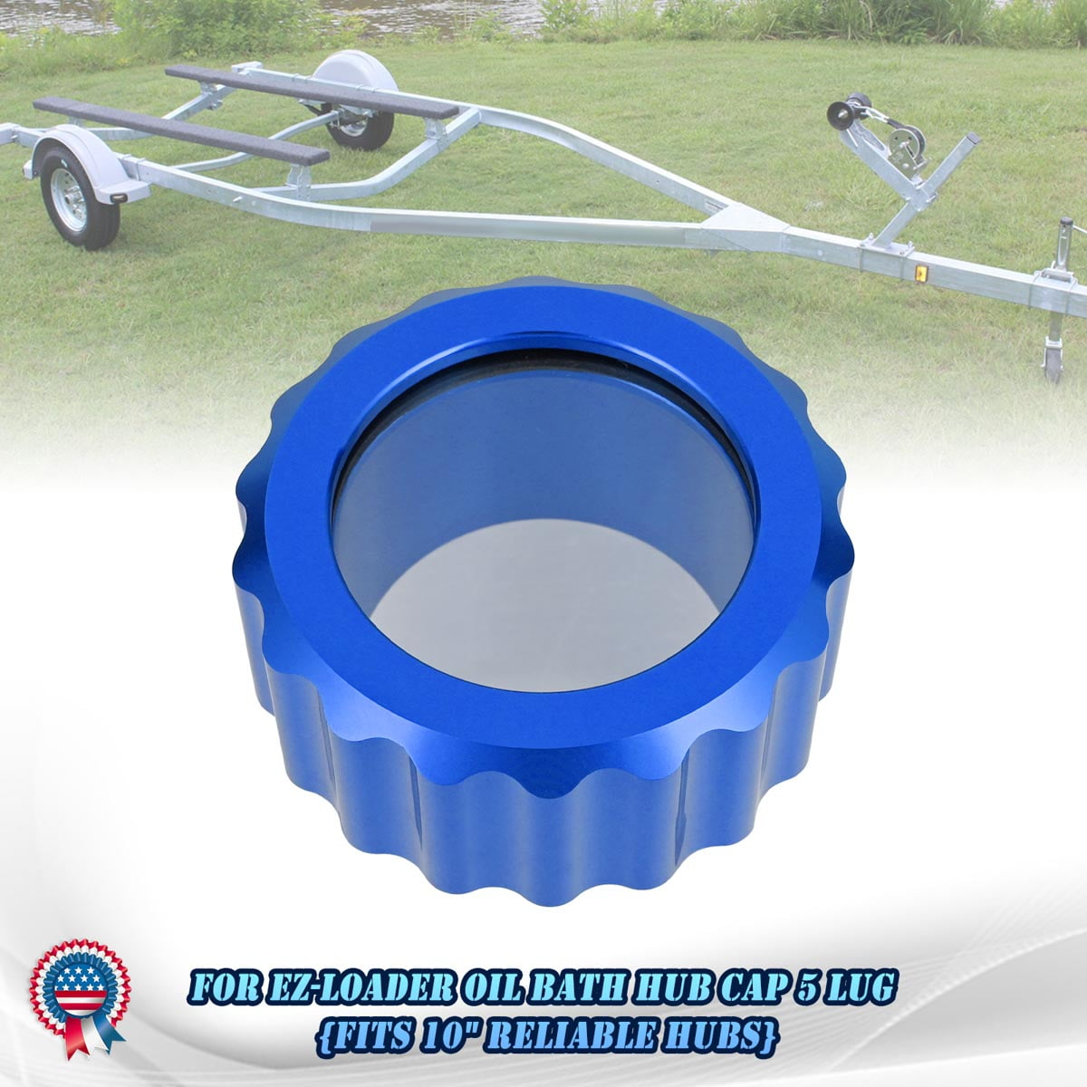 ALLTIMES Oil Bath Hub Cap, 2.11" (21/16") O.D. Threaded Blue CNC