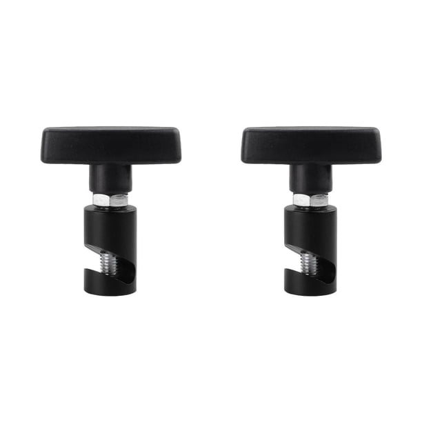 Sidaley Abrazadera de varilla de elevación de capó de motor de coche de aleación de aluminio rotativa desmontable lavable Clip de tope Negro 2piezas
