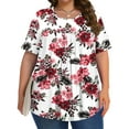 thumbnail image 4 of Fantaslook Womens Plus Size Tops Tunic Short Sleeve Shirts Floral Blouses Loose Summer Tops, 4 of 6