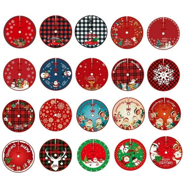 POINTERTECK Nice-looking Tree Skirt Flannel Decorative Christmas Exquisite Tree Pad for Festival Style 10 One Size