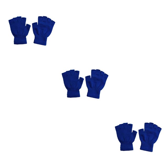 Guantes sin dedos Jumpingount tejido artesanal térmico invierno Color sólido