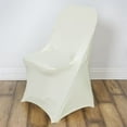 thumbnail image 5 of Efavormart 5PCS Stretchy Spandex Fitted Folding Chair Cover Dinning Event Slipcover For Wedding Party Banquet Catering - Ivory, 5 of 5