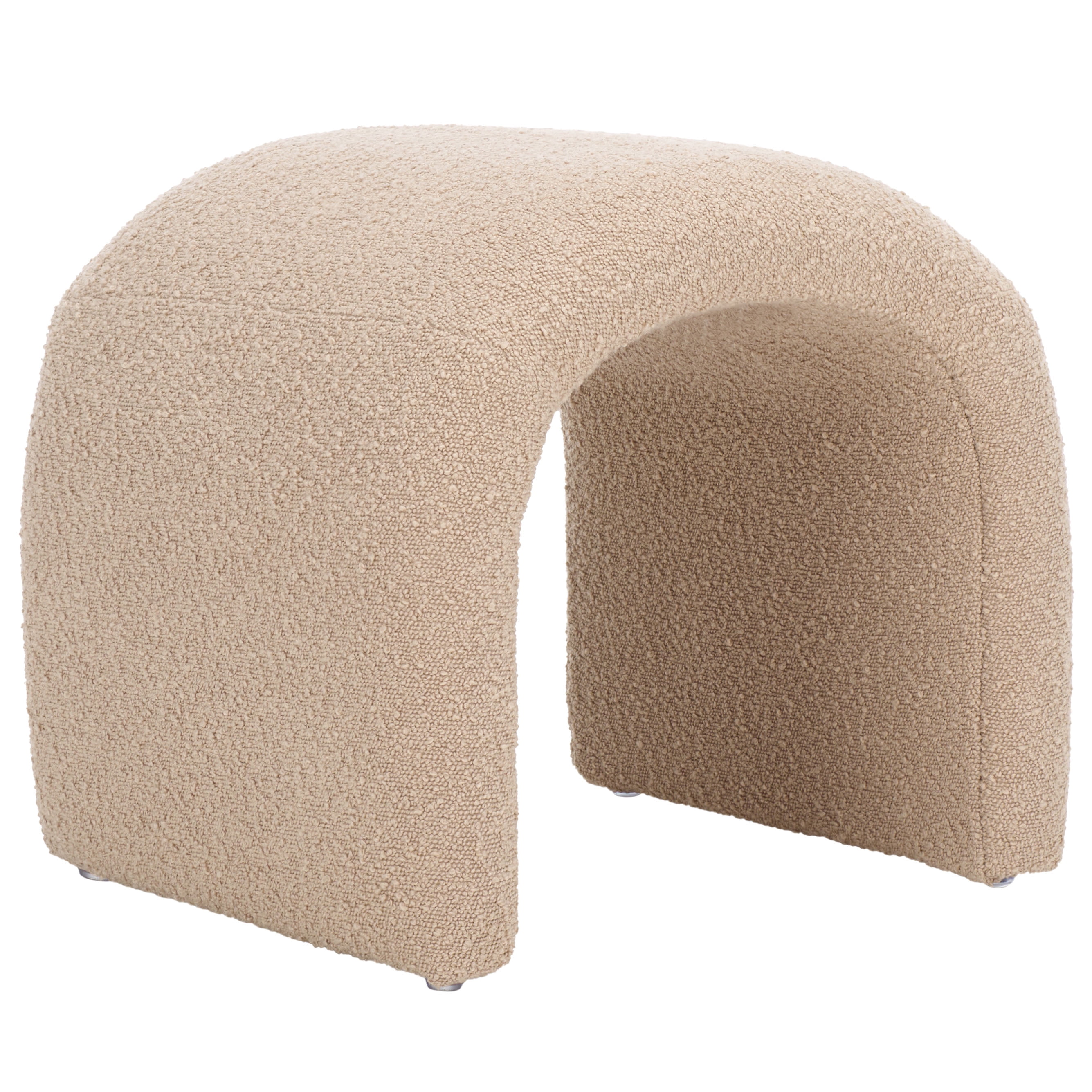SAFAVIEH Kibo Modern Boucle Ottoman, Tan