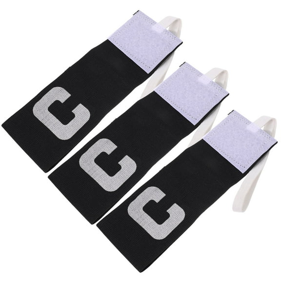 KALLORY 3-Piece Captain Armbands Set with Simple Letter Design for Football Soccer Teams and Sports Activities