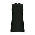 thumbnail image 6 of ZQUUVOU Women's Dress Summer Solid Color Round Neck Sleeveless A Line Mini Dress Black,XL, 6 of 7