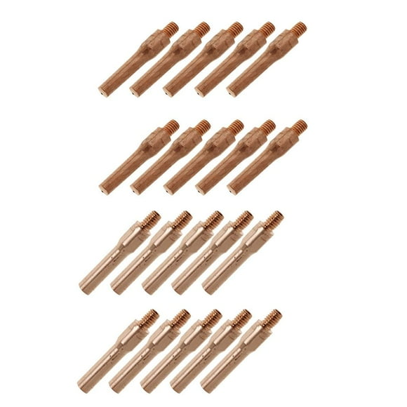 DYNWAVECA 10pcs 0.8mm+10pcs 1.0mm /MIG 45mm Gas Shielded Welder Contact Thread Nozzle Tip 380A Carbon Dioxide Welder Welding Accessory