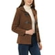 thumbnail image 4 of Abrigo Duffle con Cierre Frontal para Mujer Inspire Chic, con Capucha, Corto, Talla XL, Color Marrón Oscuro, 4 of 6