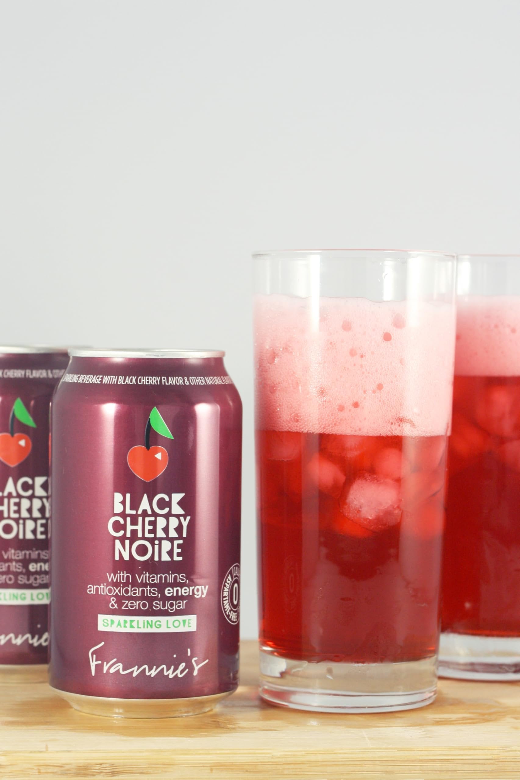 KauffmanTreats Frannie Sparkling Beverage- Zero Calories & Sugar, Aspertame Free: 24-Ct Case 12 Oz. Cans Black Cherry Noire