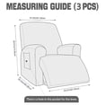 thumbnail image 2 of AuraLane Recliner Chair Cover,3 Piece Stretchable Slipcover with Storage Pockets,Anti-Slip Furniture Protector for Kids and Pets(1 Seater), 2 of 8