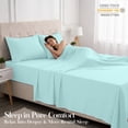 thumbnail image 6 of Lux Decor Twin XL Bed Sheets - 4 Piece Ultra-Soft Microfiber Sheets Set, Deep Pocket Fitted Sheet, Flat Sheet & 2 Pillowcases, Breathable Hotel Luxury, OEKO-Tex Certified, Ice Blue, 6 of 10
