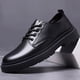 thumbnail image 3 of Zapatos de cuero de negocios, zapatos casuales para hombres, zapatos de trabajo de estilo británico, zapatos de estudiante con cordones, de suela gruesa y de moda, zapatos de trabajo, 3 of 6