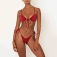 thumbnail image 2 of Conjuntos de bikini Prolriy para mujer, traje de baño para mujer, ropa de playa, moda de baño de verano dividido, trajes de baño estampados, conjunto de tankinis, trajes de baño para mujer, vino M, 2 of 5