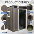 thumbnail image 4 of CarButler 6x5ft Metal Outdoor Storage Shed with Window and Transparent Plate, Lockable Sliding Doors for Garden Backyard Patio Lawn Gray, 4 of 7