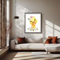thumbnail image 2 of Duck, Farm Animals, Barn Animals, Barnyard, Pink Flowers, Girl Nursery - Illustration Watercolor Animal Floral Whimsical Black Framed Wall Art Print 12 x 16 inches, 2 of 4