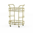 Better Homes & Gardens Fitzgerald Bar Cart with Matte Gold Metal Finish