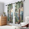 thumbnail image 2 of Yayeee Window Curtains Light Filtering 63"x52" Grommet Panel Pair Home Living Room Decor, Retro Pine Tree, 2 of 7