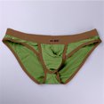 thumbnail image 5 of KHONTS Men's Soft Underwear Low Rise Brief Underpants U Convex Pouch Space Module Funny Lingerie Army Green XL, 5 of 5