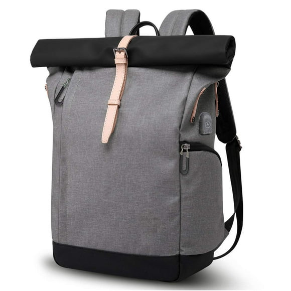Laptop Backpack Women Men, Roll Top Backpack With Usb For 15.6 Inch Notebook, Anti-Theft Bag Daypack Fashion Backpack Women, Water-Repellent School Backpack Girls Teenagers School Bags Boys