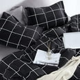 thumbnail image 6 of SLEEP ZONE Floral Duvet Cover Set, Ultra Soft Microfiber Bedding with Designer Print, Wrinkle-Resistant (White Grid Black, 104 x 90 inch, 3 Pieces), 6 of 7