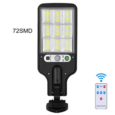 

SuoKom Solar Street Light IP65 Waterproof Dusk To Da-wn With Motion Sensor LED Security Flo-od Light For Parking Lot Remote Control With 72 SMD Lamp Beads