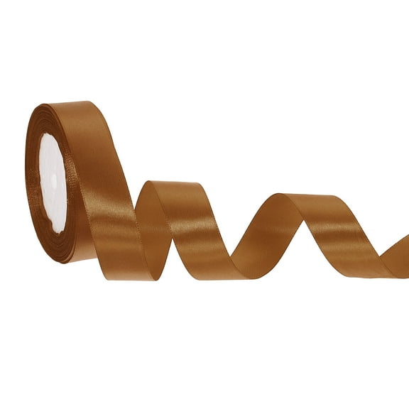 Satin Ribbon 1 Inch 24 Yards Solid Polyester Satin Ribbons for Gift Wrapping Wedding Party Decoration Flower Bouquet Crafts Christmas, Light Brown