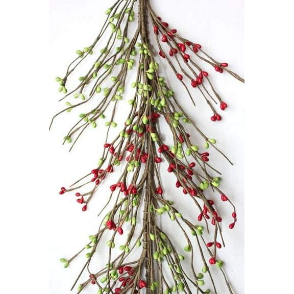 EV-1006R Primitive Pip Berry Garland in Green and Red Color